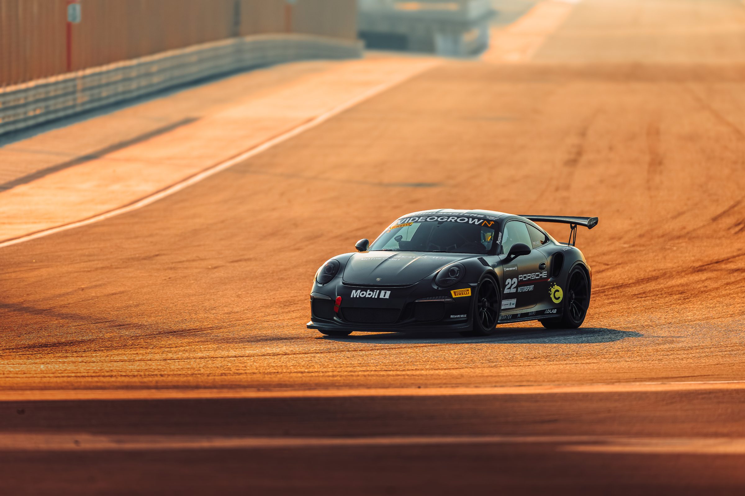 Race action at sunrise